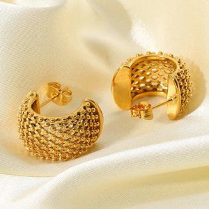 Mesh Half Hoop Earrings
